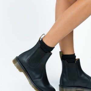 Dr. Martens 2976 Yellow Stitch Smooth Leather Chelsea Boots